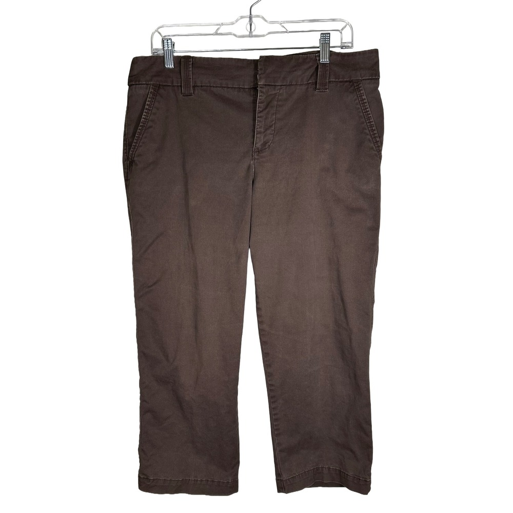 Sonoma Life + Style‎ Womens Brown Capri Pants Size 12 Cropped Stretch Trousers
